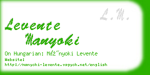 levente manyoki business card